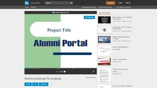 
                            1. Alumni portal ppt for projects - SlideShare