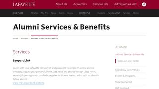 
                            3. Alumni Services & Benefits · Alumni · Lafayette College