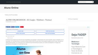 
                            6. ALUNO ONLINE ESUCRI - SC: Entrar, Acesso e Login