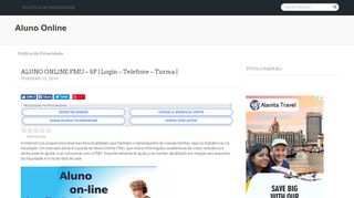 
                            6. ALUNO ONLINE FMU - SP: Entrar, Acesso e Login