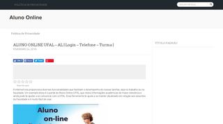 
                            9. ALUNO ONLINE UFAL - AL: Entrar, Acesso e Login