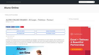 
                            3. ALUNO ONLINE UNIABEU - RJ: Entrar, Acesso e Login