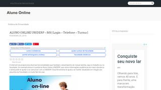 
                            6. ALUNO ONLINE UNIDERP - MS: Entrar, Acesso e Login