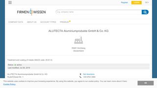 
                            7. ALUTECTA Aluminiumprodukte GmbH & Co. KG, Kirchberg ...