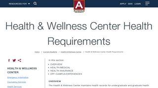 
                            5. Alvernia Health Requirements | Alvernia University