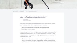 
                            5. Am I a Registered Ambassador? | ACTA Help Center