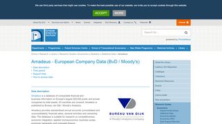 
                            11. Amadeus - European Company Data (BvD / Moody's ...