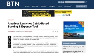 
                            8. Amadeus Launches Cytric-Based Booking & Expense Tool ...