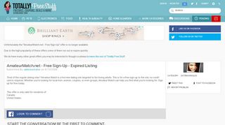 
                            6. AmateurMatch.net - Free Sign-Up at Totally Free Stuff