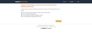 
                            6. Amazon Advertising - Register