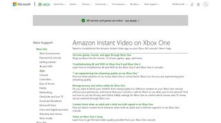 
                            9. Amazon Instant Video for Xbox One - Xbox Support