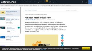 
                            6. Amazon Mechanical Turk - entwickler.de