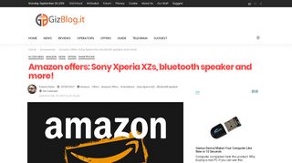 
                            3. Amazon offers: Sony Xperia XZs, bluetooth speaker and more! - GizBlog