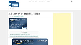 
                            2. Amazon prime credit card login - Credit card