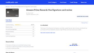 
                            8. Amazon Prime Rewards Visa Signature Card Review ...