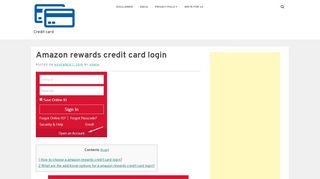 
                            5. Amazon rewards credit card login - Credit card