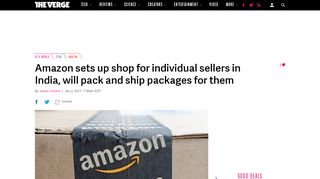 
                            8. Amazon sets up shop for individual sellers in India, will ...