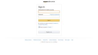 
                            4. Amazon Sign-In - Amazon Seller Central