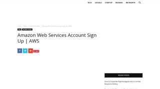 
                            8. Amazon Web Services Account Sign Up | AWS - TechyRevs