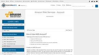 
                            6. Amazon Web Services - Account - tutorialspoint.com