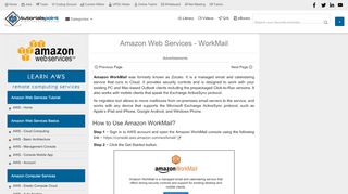 
                            5. Amazon Web Services - WorkMail - Tutorials Point