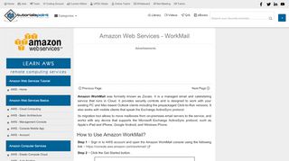 
                            6. Amazon Web Services - WorkMail - tutorialspoint.com