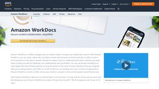 
                            3. Amazon WorkDocs | Secure content collaboration, simplified