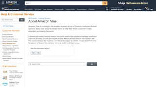 
                            2. Amazon.com Help: About Amazon Vine