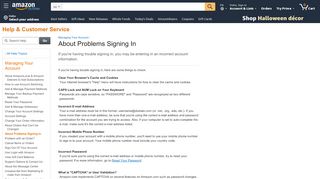 
                            2. Amazon.com Help: About Problems Signing In