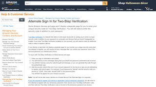 
                            2. Amazon.com Help: Alternate Sign In for Two-Step Verification