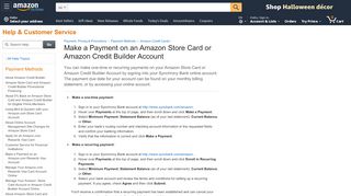 
                            4. Amazon.com Help: Make a Payment on an Amazon Store Card