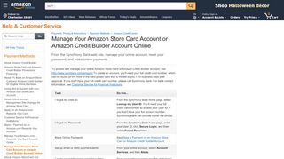 
                            7. Amazon.com Help: Manage Your Amazon. Store Card Account or ...