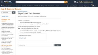 
                            1. Amazon.com Help: Sign Out Of Your Account