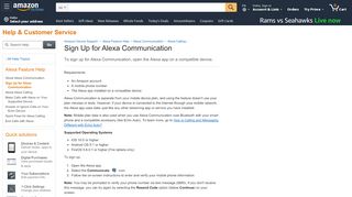 
                            3. Amazon.com Help: Sign Up for Alexa Communication