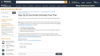 
                            2. Amazon.com Help: Sign up for Kindle Unlimited Free Trial