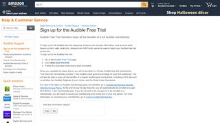 
                            5. Amazon.com Help: Sign up for the Audible Free Trial