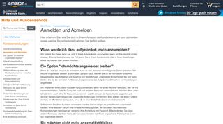 
                            1. Amazon.de Hilfe: Anmelden und Abmelden