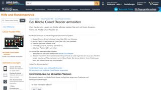 
                            5. Amazon.de Hilfe: Bei Kindle Cloud Reader anmelden