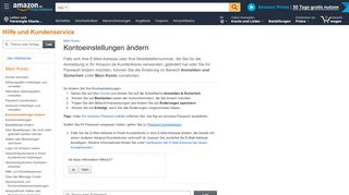 
                            1. Amazon.de Hilfe: Kontoeinstellungen ändern