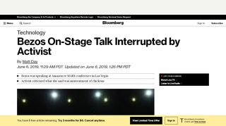 
                            7. Amazon's Bezos Interrupted by Activist During Onstage Talk - Bloomberg