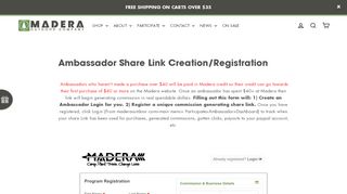 
                            3. Ambassador Share Link Creation/Registration – Madera Outdoor