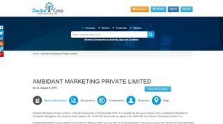 
                            1. AMBIDANT MARKETING PRIVATE LIMITED - Zauba Corp