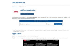 
                            6. AMC Job Application - Adobe PDF - Apply Online