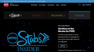 
                            8. AMC Stubs Insider - AMC Theatres