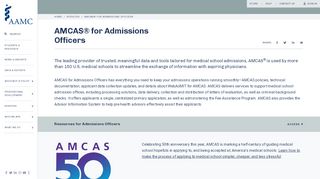 
                            6. AMCAS for Admission Officers - Services - AAMC