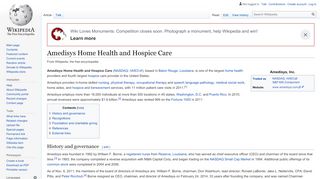 
                            9. Amedisys Home Health and Hospice Care - Wikipedia