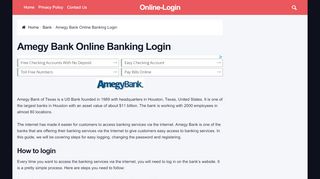 
                            3. Amegy Bank Online Banking Login | Sign in Page