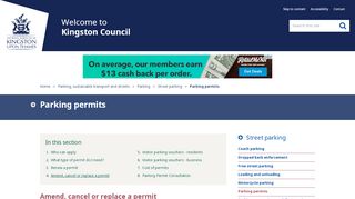 
                            2. Amend, cancel or replace a permit | Parking ... - Kingston Council