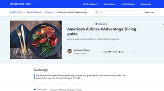 
                            8. American Airlines AAdvantage Dining guide - CreditCards.com