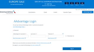 
                            6. American Airlines Vacations - Advantage Login